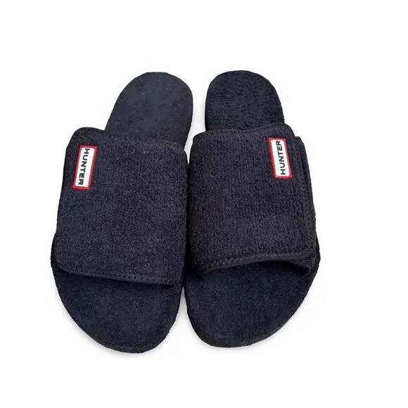 Hunter Black Terry Slide Sandals - Picture 1 of 4